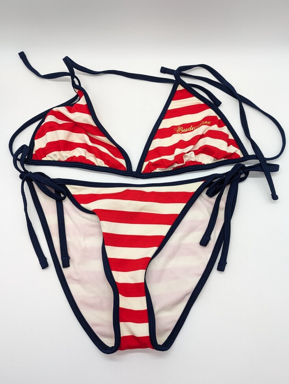 Vintage Corpo Budweiser Red Whit Blue Patriot Usa 4th Of July American Bikini XL